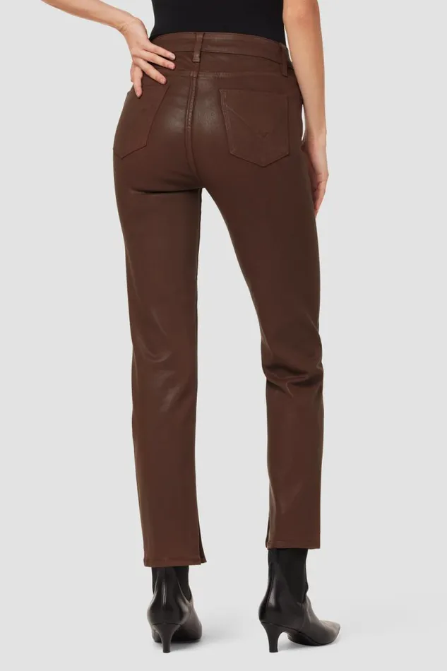 Straight Women Hudson Jeans Nico MidRise Straight Ankle Jean W Slit Hem Coated Tortoise Shell Straight Women Hudson Jeans Nico MidRise Straight Ankle Jean W Slit Hem Coated Tortoise Shell