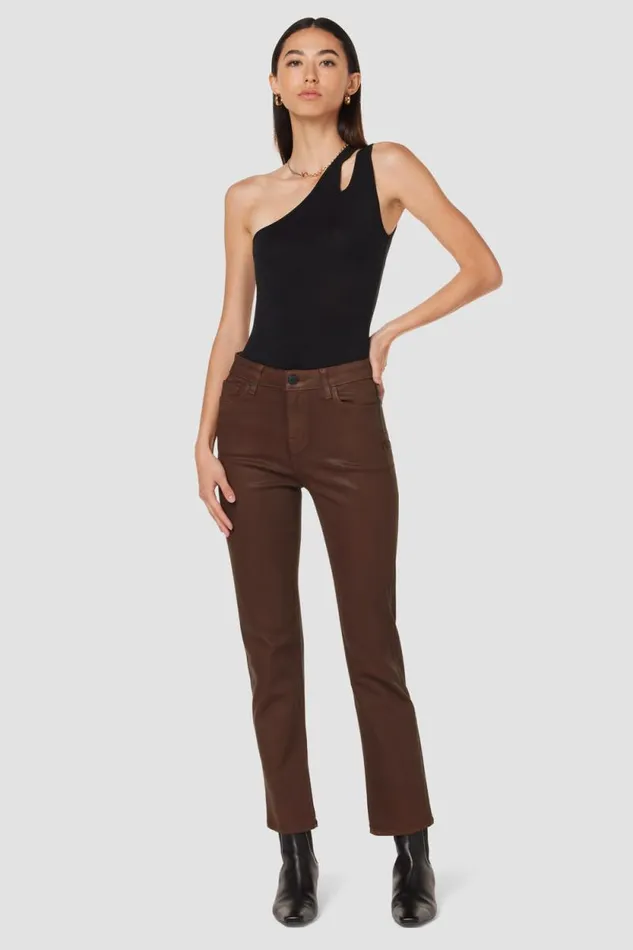 Straight Women Hudson Jeans Nico MidRise Straight Ankle Jean W Slit Hem Coated Tortoise Shell Straight Women Hudson Jeans Nico MidRise Straight Ankle Jean W Slit Hem Coated Tortoise Shell