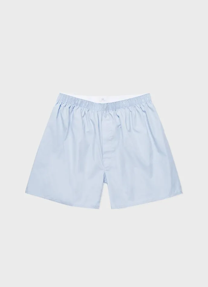 SUNSPEL Boxer Shorts Long Cut Classic Boxer Shorts Plain Blue 8211 Men