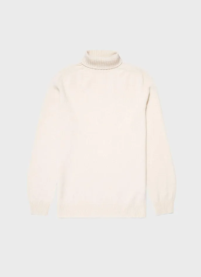 SUNSPEL Knitwear Lambswool Roll Neck Ecru 8211 Men