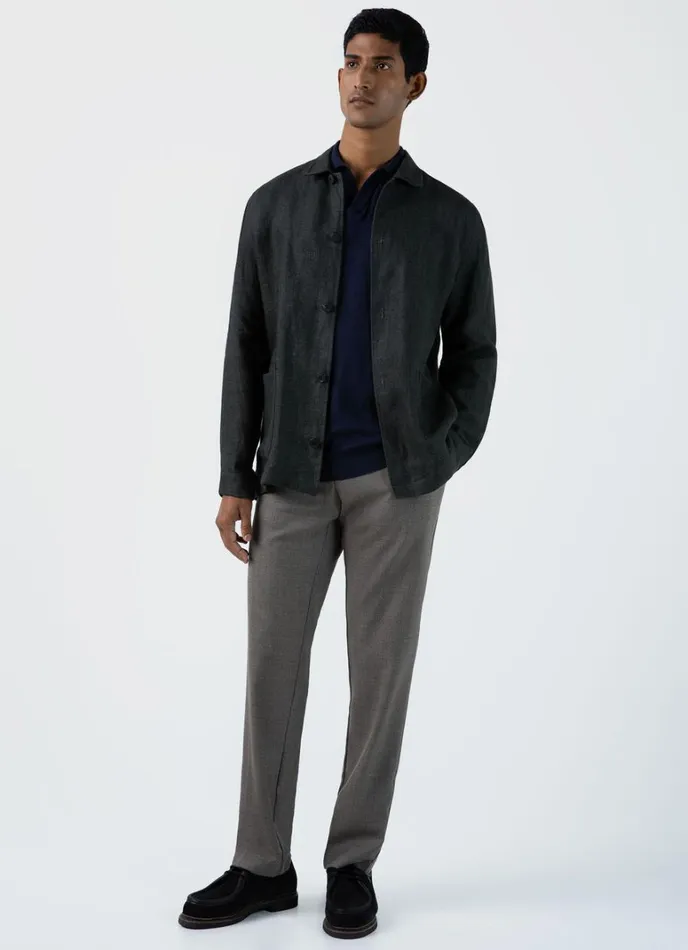 SUNSPEL Knitwear Sea Island Cashmere Polo Shirt Navy 8211 Men
