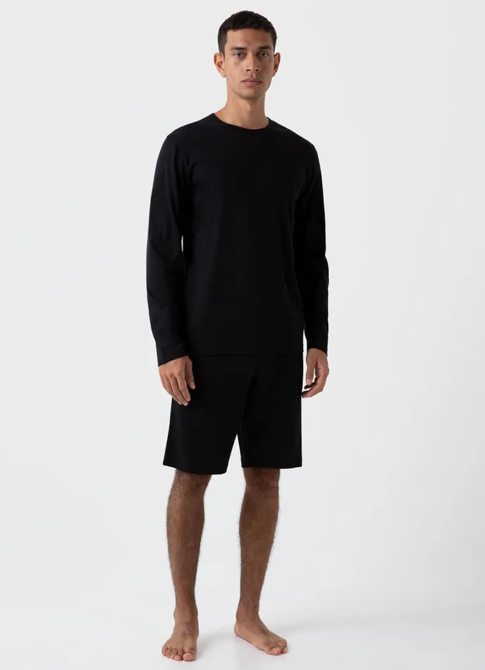 SUNSPEL Loungewear and Sleepwear Cotton Modal Lounge Shorts Black 8211 Men