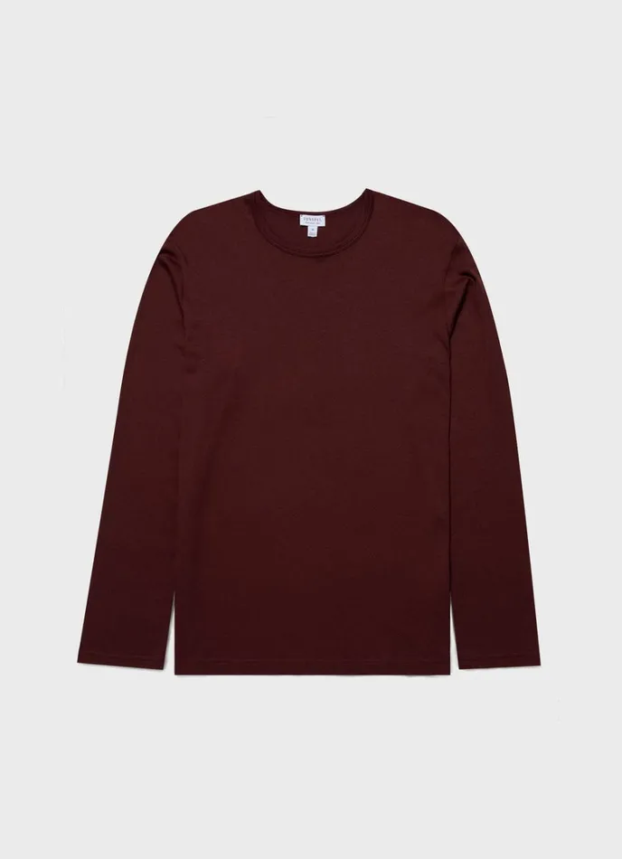 SUNSPEL Loungewear and Sleepwear Long Sleeve Cotton Modal Lounge Tshirt Maroon 8211 Men SUNSPEL Loungewear and Sleepwear Long Sleeve Cotton Modal Lounge Tshirt Maroon 8211 Men
