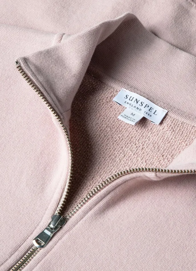 SUNSPEL Sweatshirts and Sweatpants Half Zip Loopback Sweatshirt Pale Pink 8211 Men