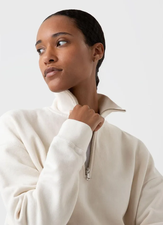SUNSPEL Sweatshirts and Sweatpants Undyed Half Zip Loopback Sweatshirt Undyed 8211 Women SUNSPEL Sweatshirts and Sweatpants Undyed Half Zip Loopback Sweatshirt Undyed 8211 Women