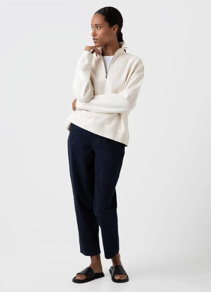SUNSPEL Sweatshirts and Sweatpants Undyed Half Zip Loopback Sweatshirt Undyed 8211 Women