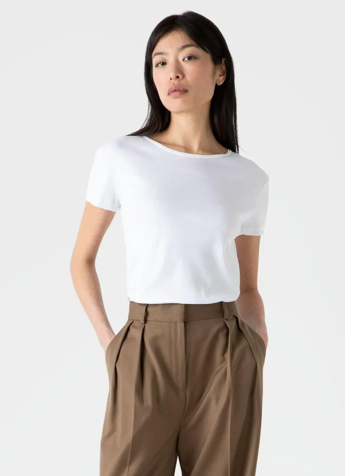 SUNSPEL Tshirts and Tops Sea Island Cotton Tshirt White 8211 Women