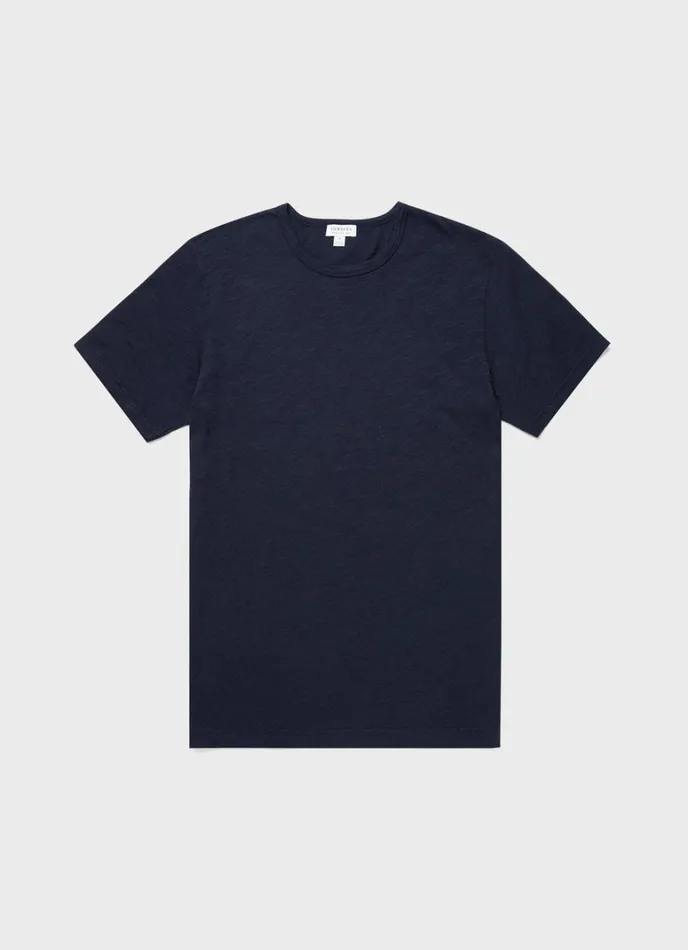 SUNSPEL Tshirts Cotton Linen Tshirt Navy 8211 Men