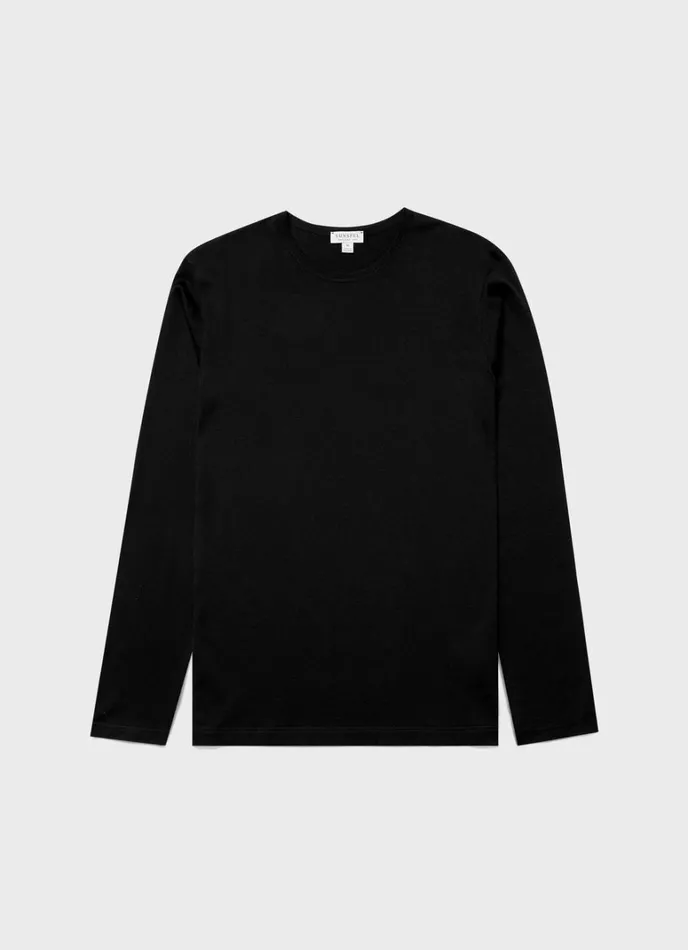 SUNSPEL Tshirts Long Sleeve Classic Tshirt Black 8211 Men