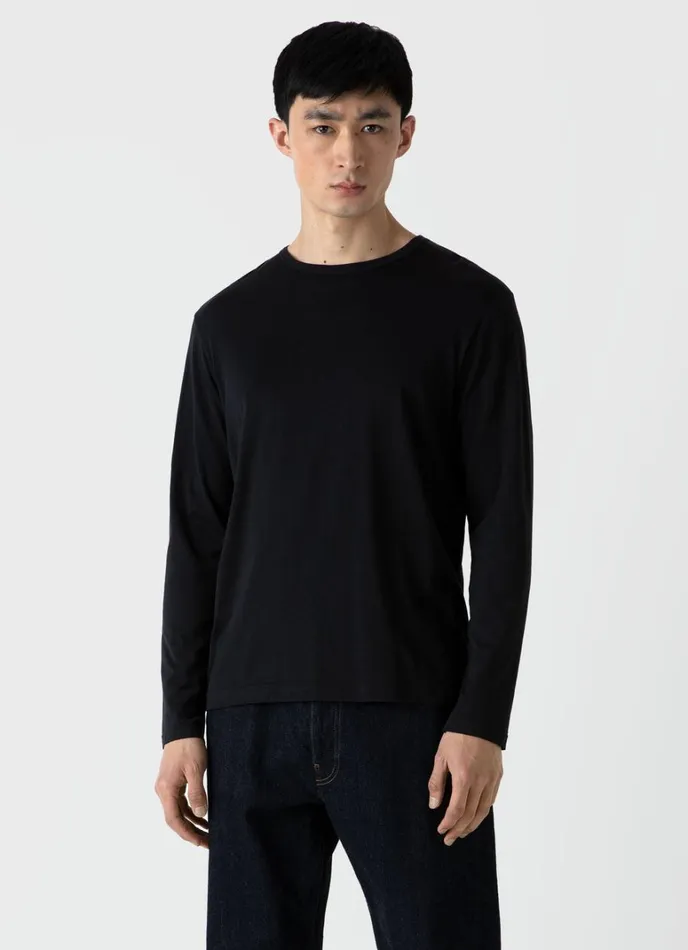 SUNSPEL Tshirts Long Sleeve Classic Tshirt Black 8211 Men