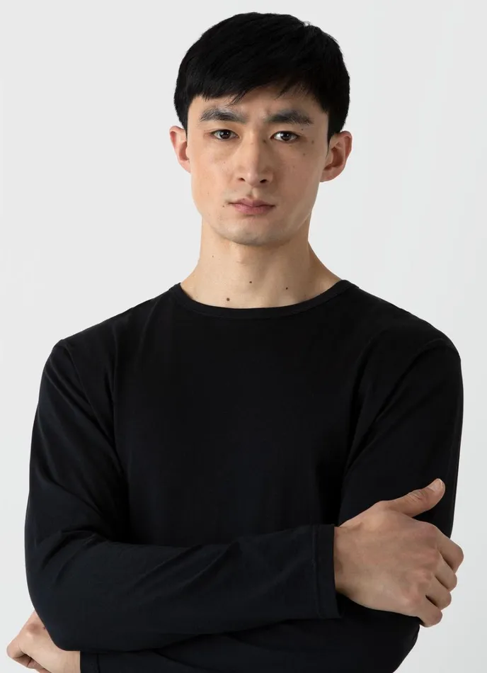 SUNSPEL Tshirts Long Sleeve Classic Tshirt Black 8211 Men