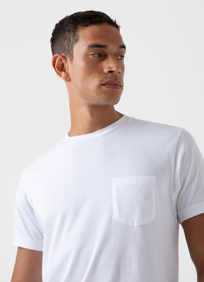 SUNSPEL Tshirts Riviera Midweight Pocket Tshirt White 8211 Men