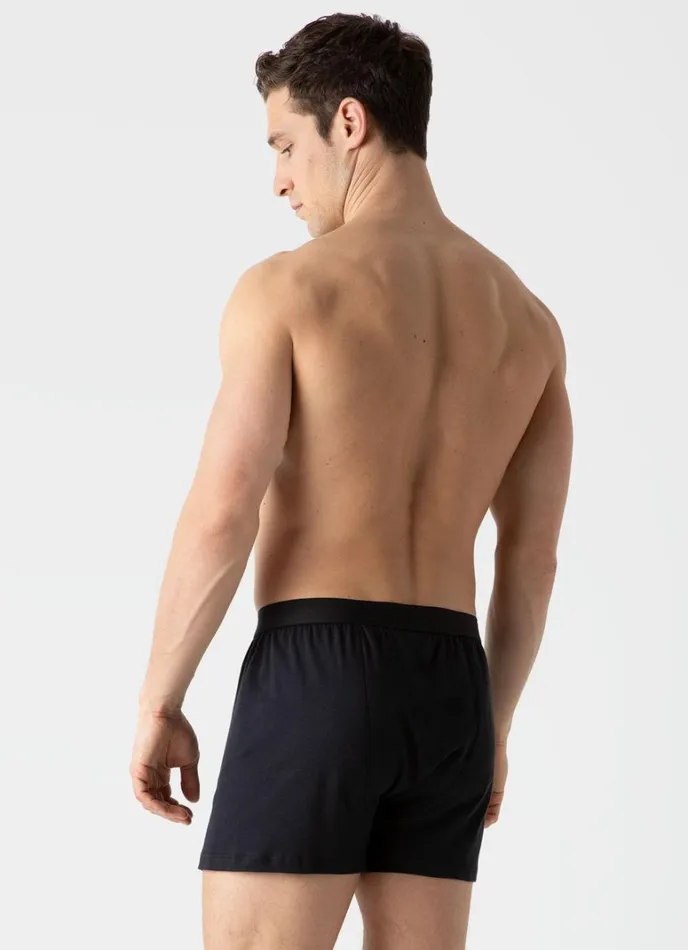 SUNSPEL Trunks and Shorts Sea Island Cotton OneButton Shorts Black 8211 Men