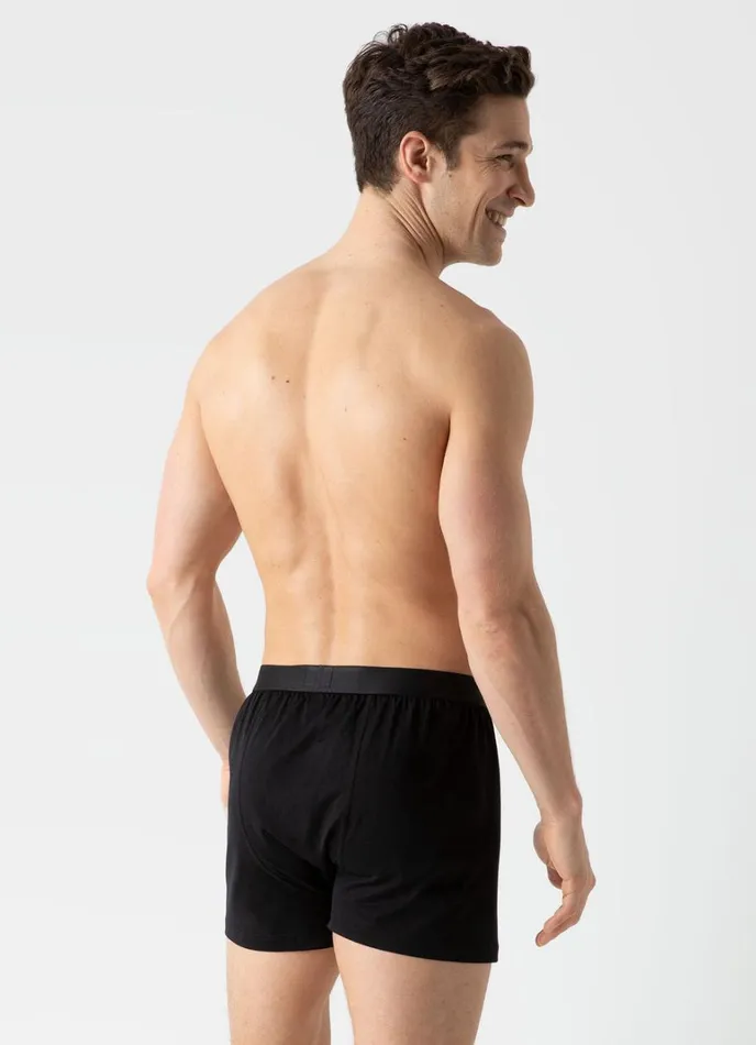 SUNSPEL Trunks and Shorts Superfine Cotton OneButton Shorts Black 8211 Men