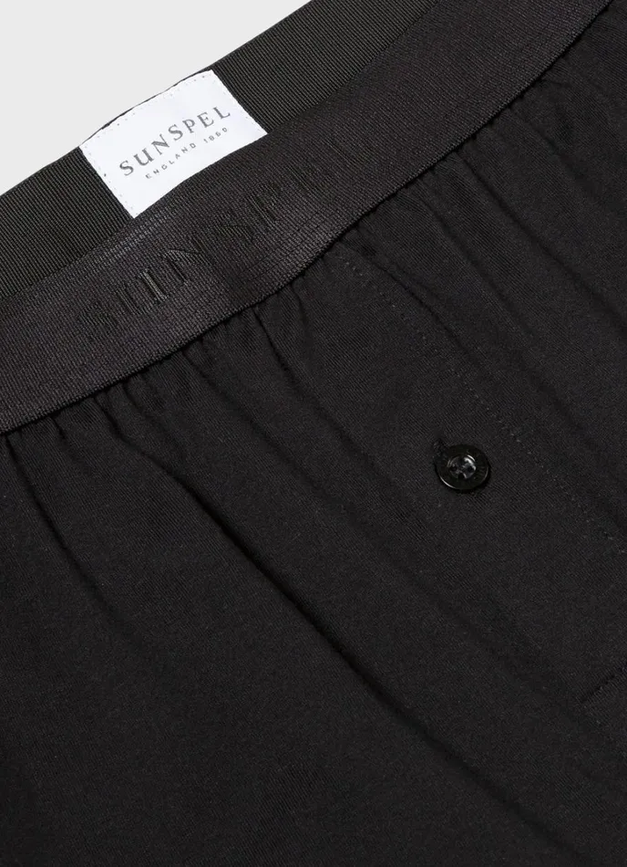 SUNSPEL Trunks and Shorts Superfine Cotton OneButton Shorts Black 8211 Men