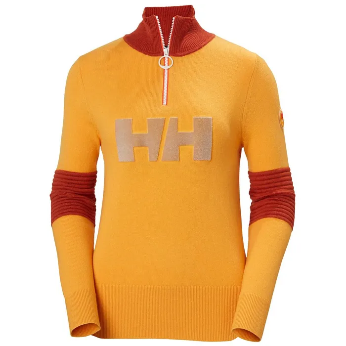 Sweaters Hoodies and Long Sleeve Shirts Women Helly Hansen W TRICOLORE KNITTED SWEATER 285 Saffron