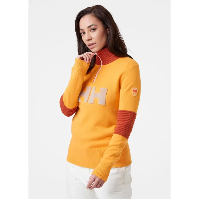 Sweaters Hoodies and Long Sleeve Shirts Women Helly Hansen W TRICOLORE KNITTED SWEATER 285 Saffron