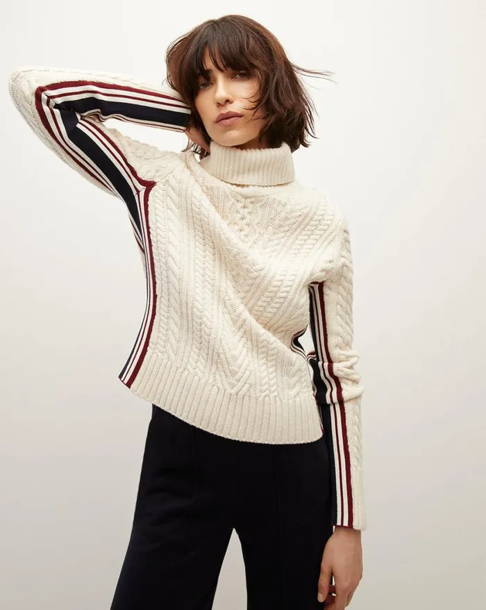 Sweaters Shop Veronica Beard Maril Lambswool Turtleneck Dark Ochre