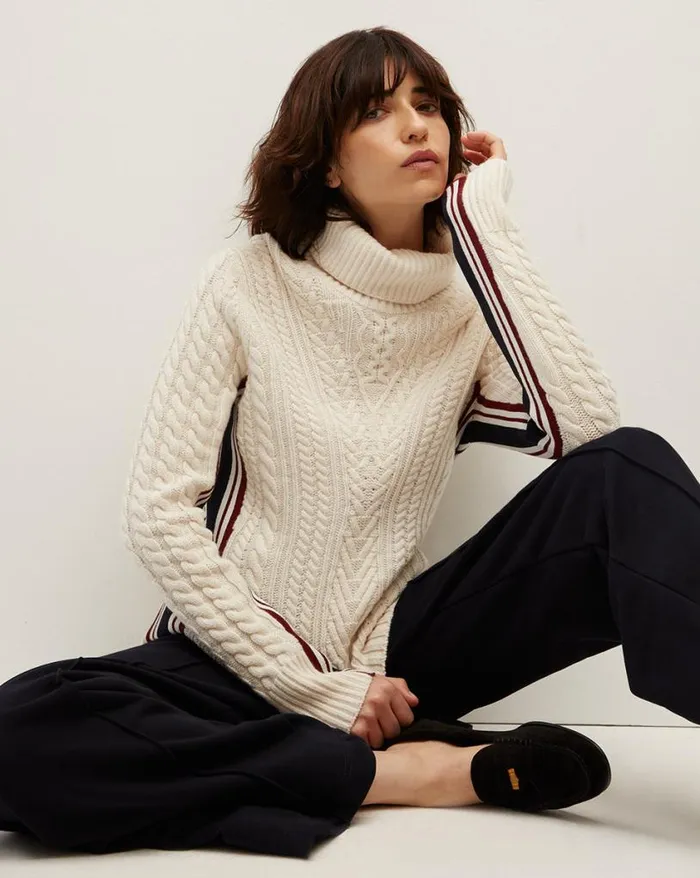 Sweaters Shop Veronica Beard Maril Lambswool Turtleneck Dark Ochre