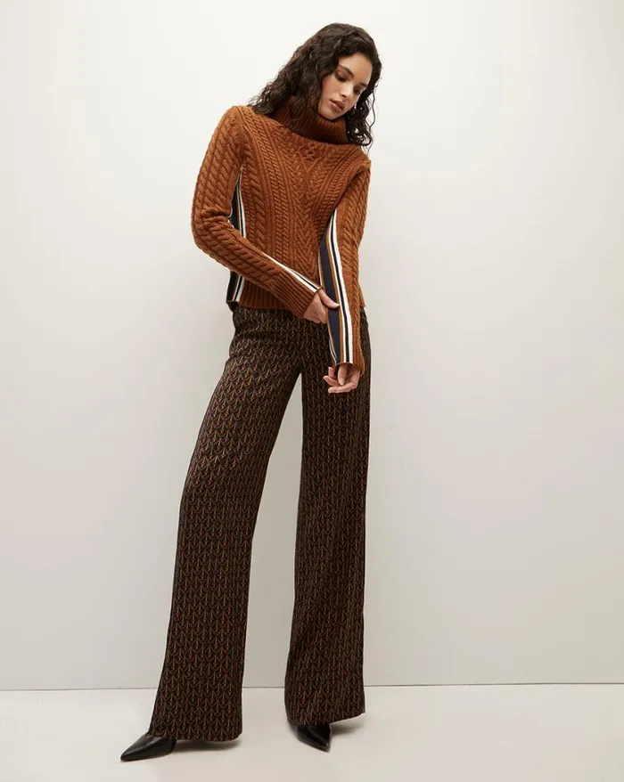 Sweaters Shop Veronica Beard Maril Lambswool Turtleneck Dark Ochre