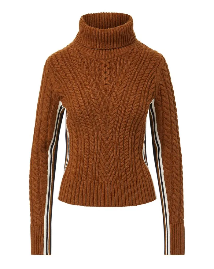 Sweaters Shop Veronica Beard Maril Lambswool Turtleneck Dark Ochre