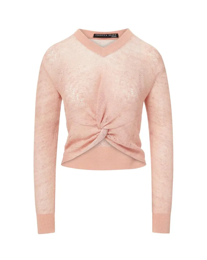 Sweaters Shop Veronica Beard Soren TwistFront Sweater Dusty Pink