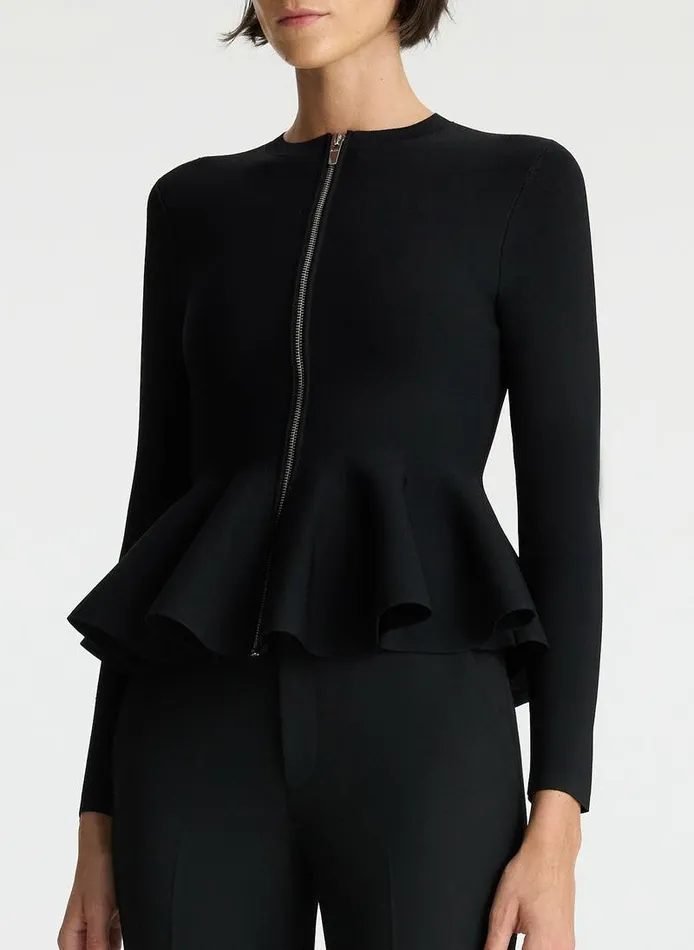 Sweaters Women ALC Nicola Peplum Knit Cardigan Black