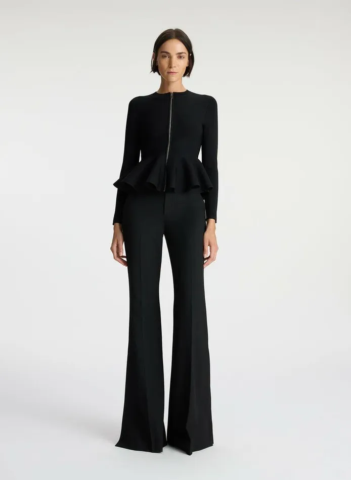 Sweaters Women ALC Nicola Peplum Knit Cardigan Black Sweaters Women ALC Nicola Peplum Knit Cardigan Black