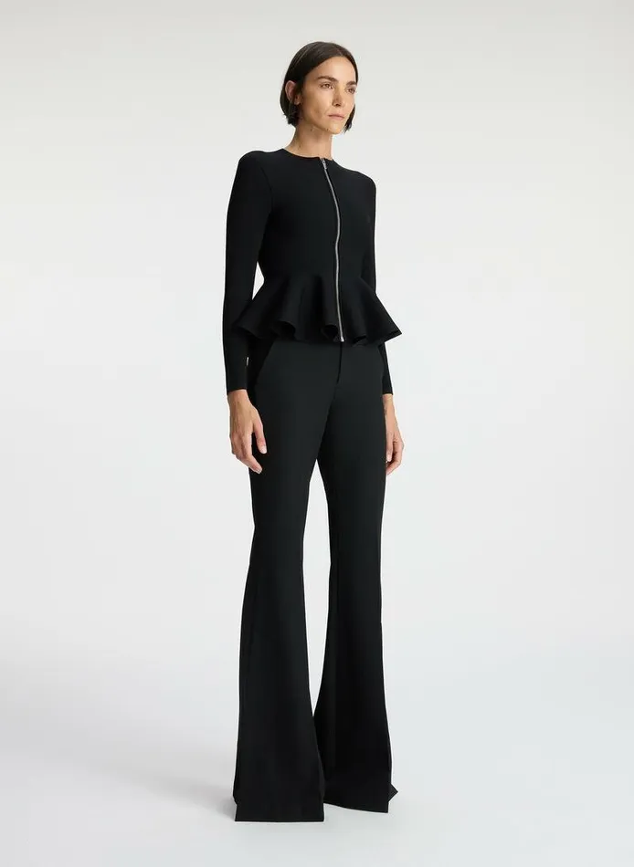Sweaters Women ALC Nicola Peplum Knit Cardigan Black Sweaters Women ALC Nicola Peplum Knit Cardigan Black