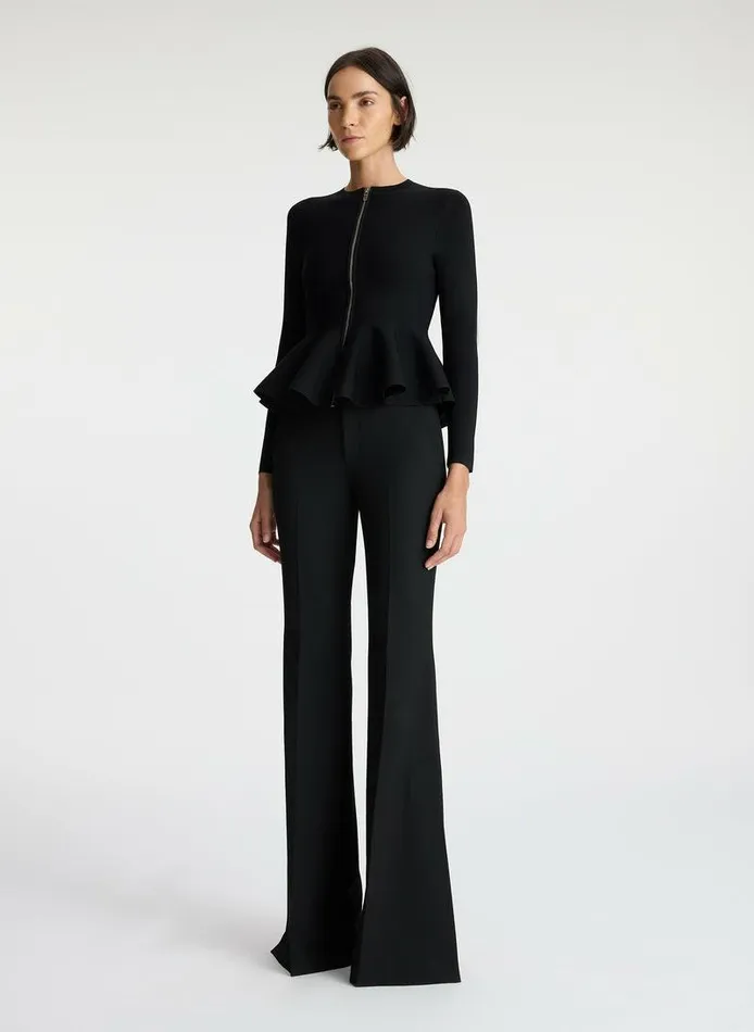 Sweaters Women ALC Nicola Peplum Knit Cardigan Black Sweaters Women ALC Nicola Peplum Knit Cardigan Black