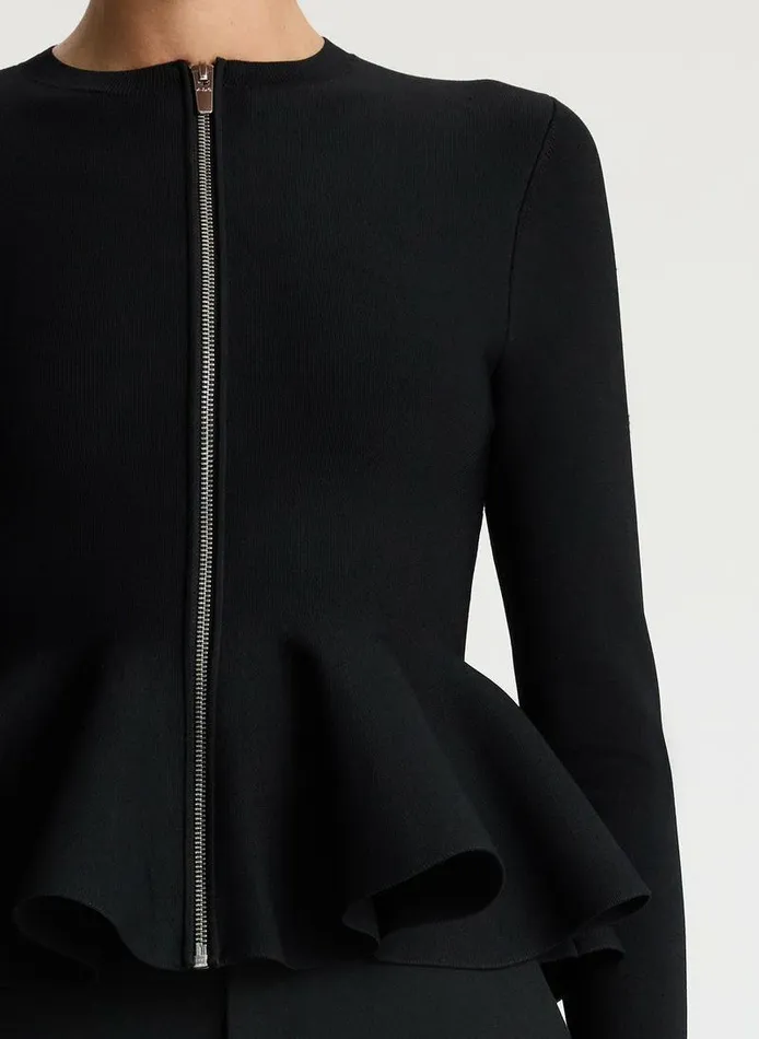 Sweaters Women ALC Nicola Peplum Knit Cardigan Black Sweaters Women ALC Nicola Peplum Knit Cardigan Black