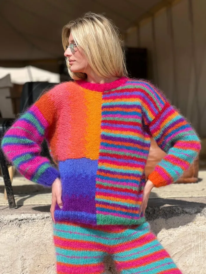Sweaters Women Rose Carmine SWEATER PATCHWORK STRONGS
