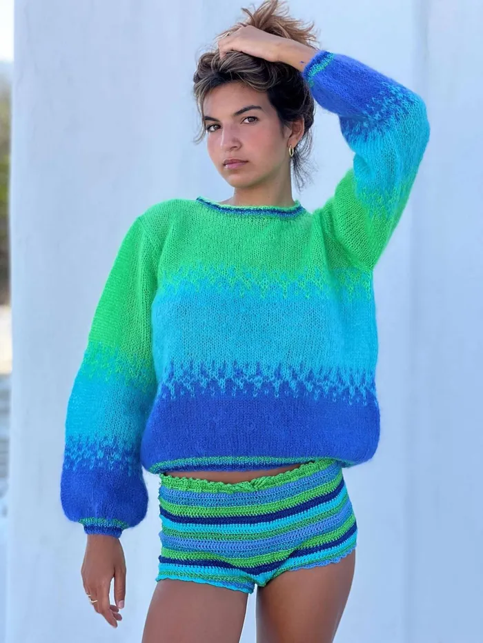 Sweaters Women Rose Carmine SWEATER TIEandDYE POMPOMPIDOU