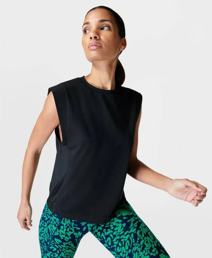 Sweaty Betty Breathe Easy Boxy Gym Tee Black Clothing TShirts