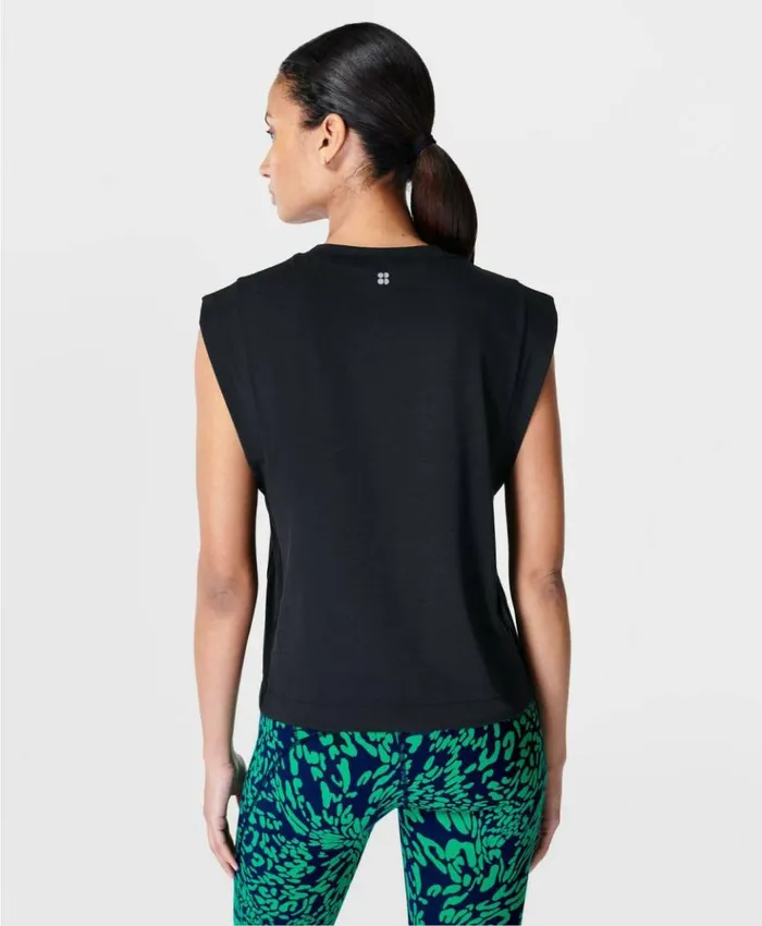 Sweaty Betty Breathe Easy Boxy Gym Tee Black Clothing TShirts