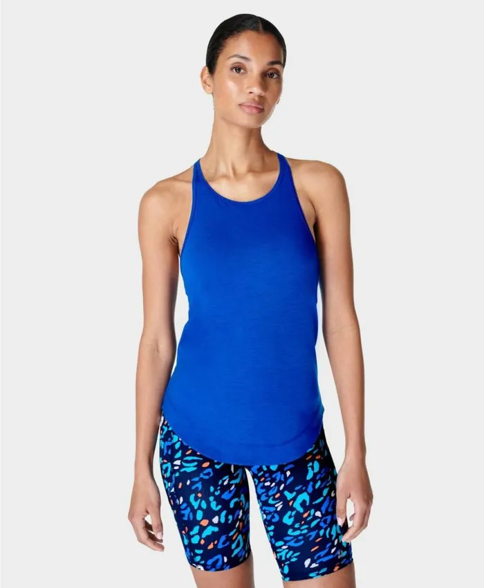 Sweaty Betty Breathe Easy Running Tank Lightning Blue Clothing Tank Tops