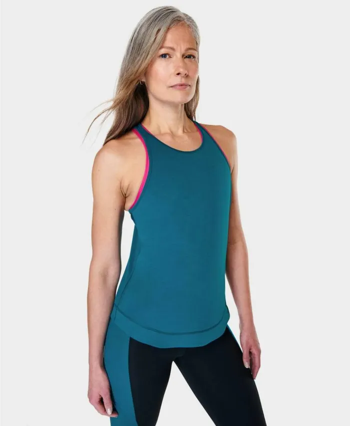 Sweaty Betty Breathe Easy Running Tank Reef Teal Blue Clothing Tank Tops
