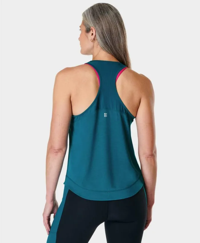 Sweaty Betty Breathe Easy Running Tank Reef Teal Blue Clothing Tank Tops