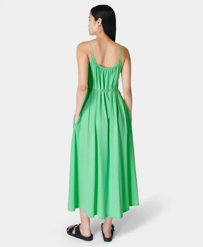 Sweaty Betty Explorer Strappy Summer Dress Radiate Green Clothing