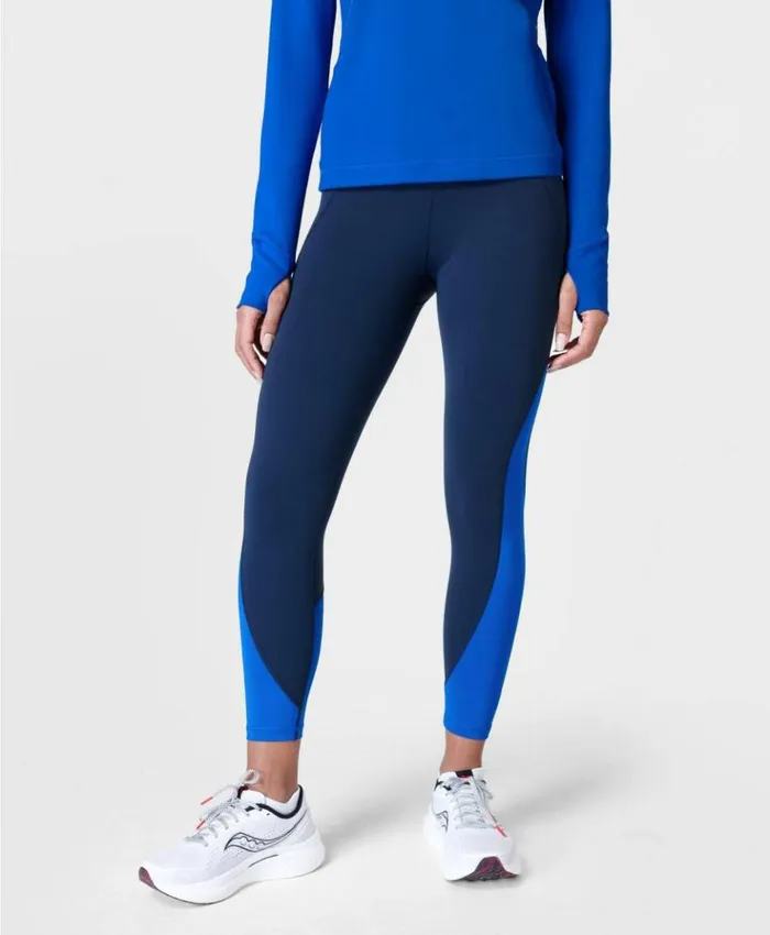 Sweaty Betty Power 78 Workout Colour Curve Leggings Lightningblue Navyblue Clothing 78 Length