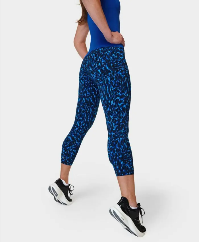 Sweaty Betty Power Cropped Workout Leggings Blue Animal Swirl Print Clothing Cropped Sweaty Betty Power Cropped Workout Leggings Blue Animal Swirl Print Clothing Cropped