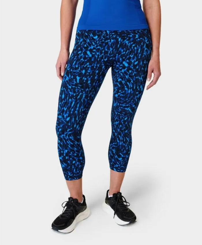 Sweaty Betty Power Cropped Workout Leggings Blue Animal Swirl Print Clothing Cropped Sweaty Betty Power Cropped Workout Leggings Blue Animal Swirl Print Clothing Cropped