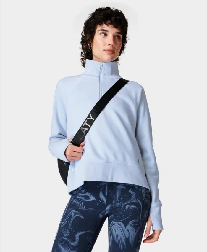 Sweaty Betty Revive Rib Half Zip Pullover Salt Blue Clothing Sweatshirts Hoodies Sweaty Betty Revive Rib Half Zip Pullover Salt Blue Clothing Sweatshirts Hoodies