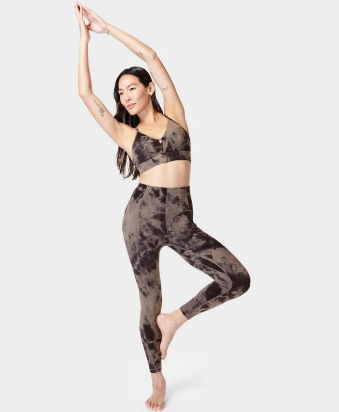 Sweaty Betty Super Soft Yoga Leggings Mocha Brown Spray Dye Clothing Full Length