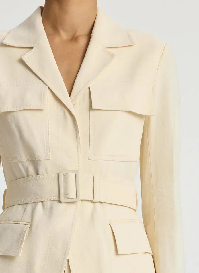 Swim Women ALC Savannah Stretch Linen Jacket Bone Swim Women ALC Savannah Stretch Linen Jacket Bone