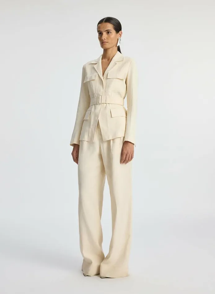 Swim Women ALC Savannah Stretch Linen Jacket Bone Swim Women ALC Savannah Stretch Linen Jacket Bone