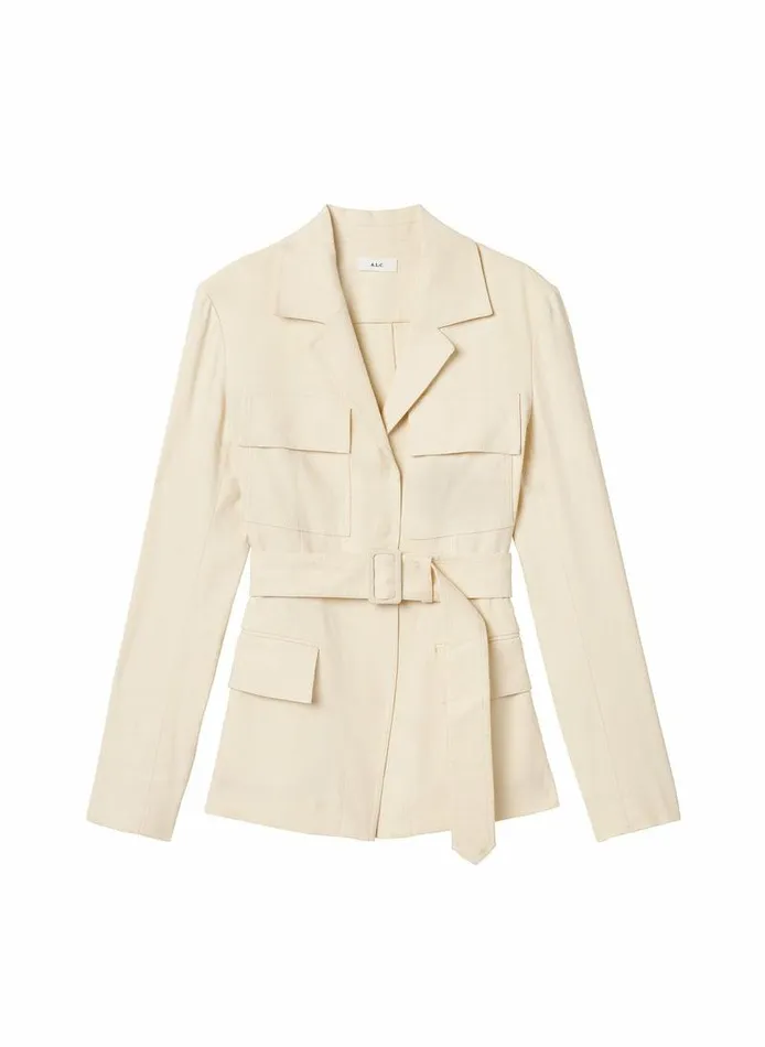 Swim Women ALC Savannah Stretch Linen Jacket Bone Swim Women ALC Savannah Stretch Linen Jacket Bone