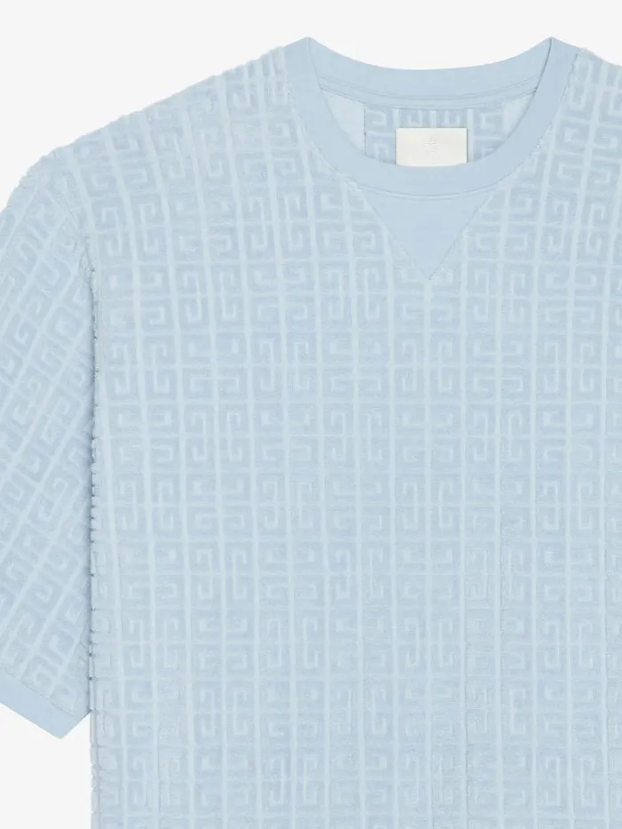TShirt In 4g Cotton Towelling Sky Blue Men Givenchy TShirts