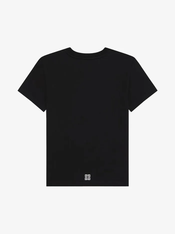 TShirt In Cotton With Flames Print Black Kids Givenchy