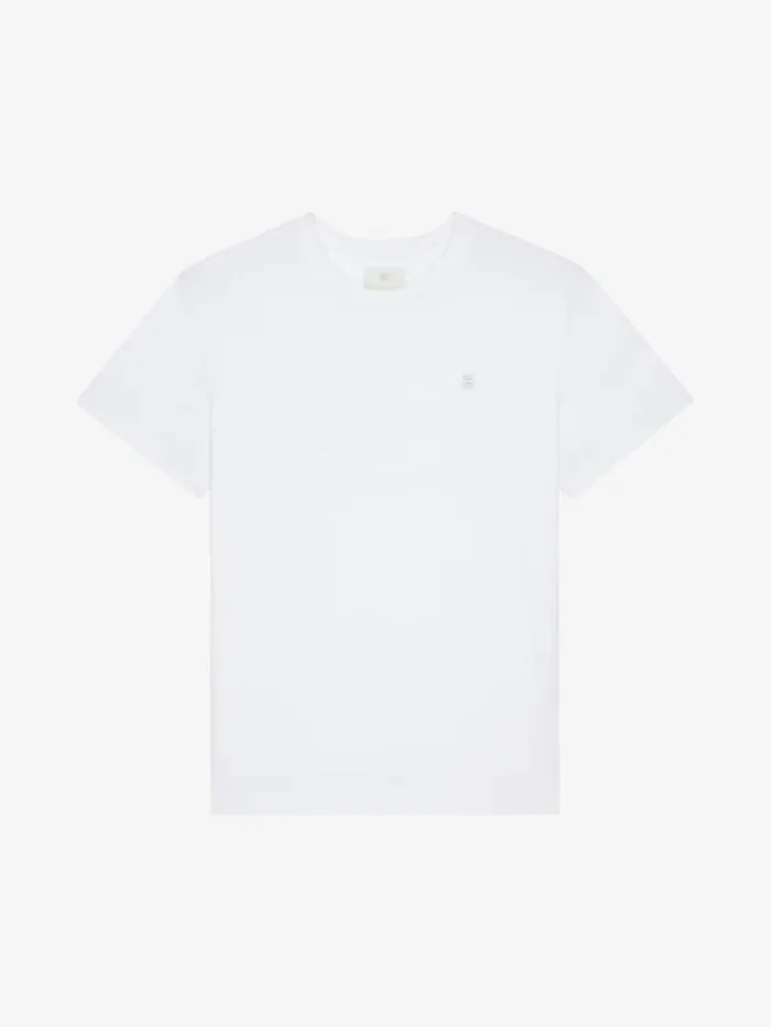 TShirt In Mercerized Cotton With 4g Detail White Men Givenchy TShirts